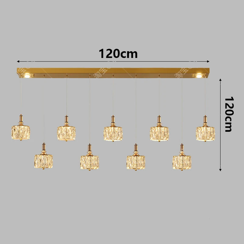 Crystal Restaurant Chandelier — Grand Multi-Head Villa Ceiling Light