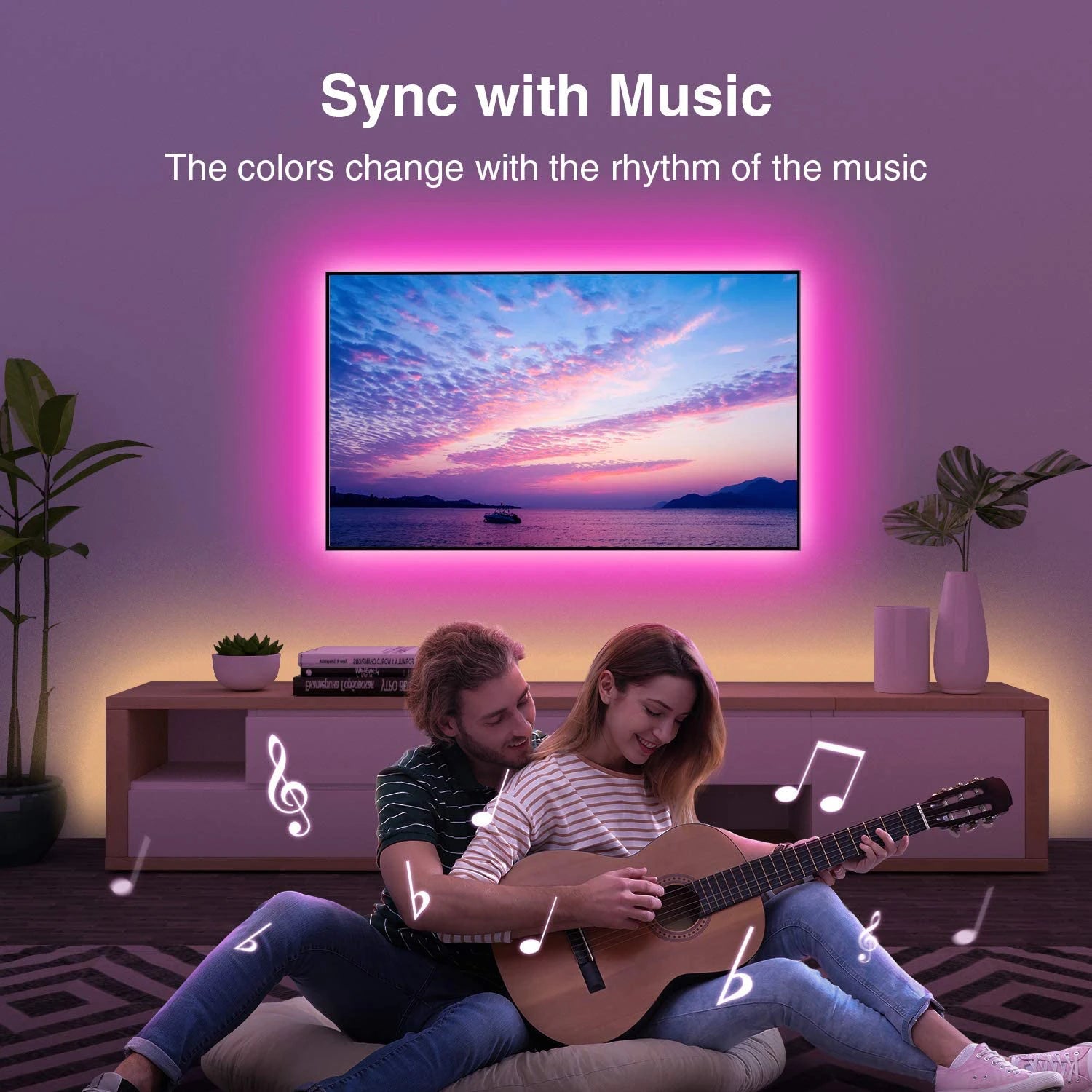 RGB LED Strip Lights — Music Sync App & Remote Controlled Ambient Strip