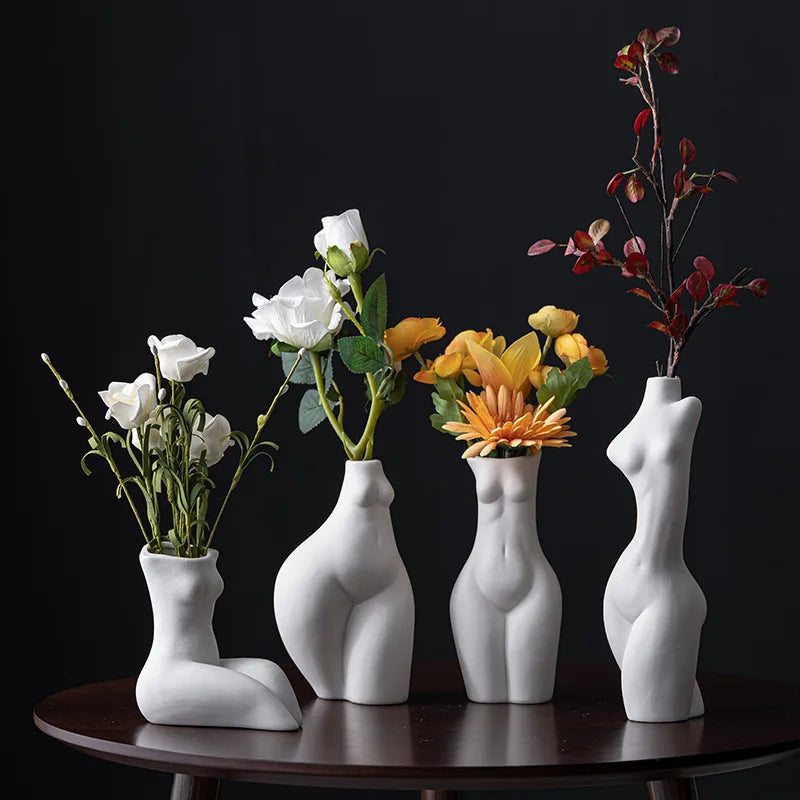 Sculptural Torso Ceramic Vase — Nordic Art Object Vessel