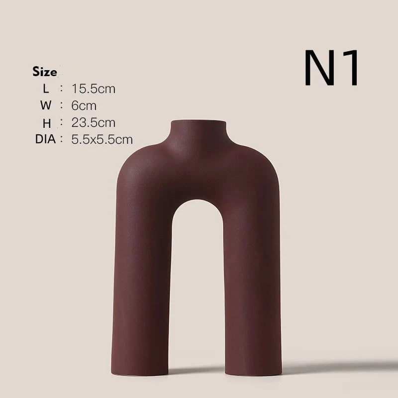 INS Modern Ceramic Art Vase — Sculptural Statement Piece