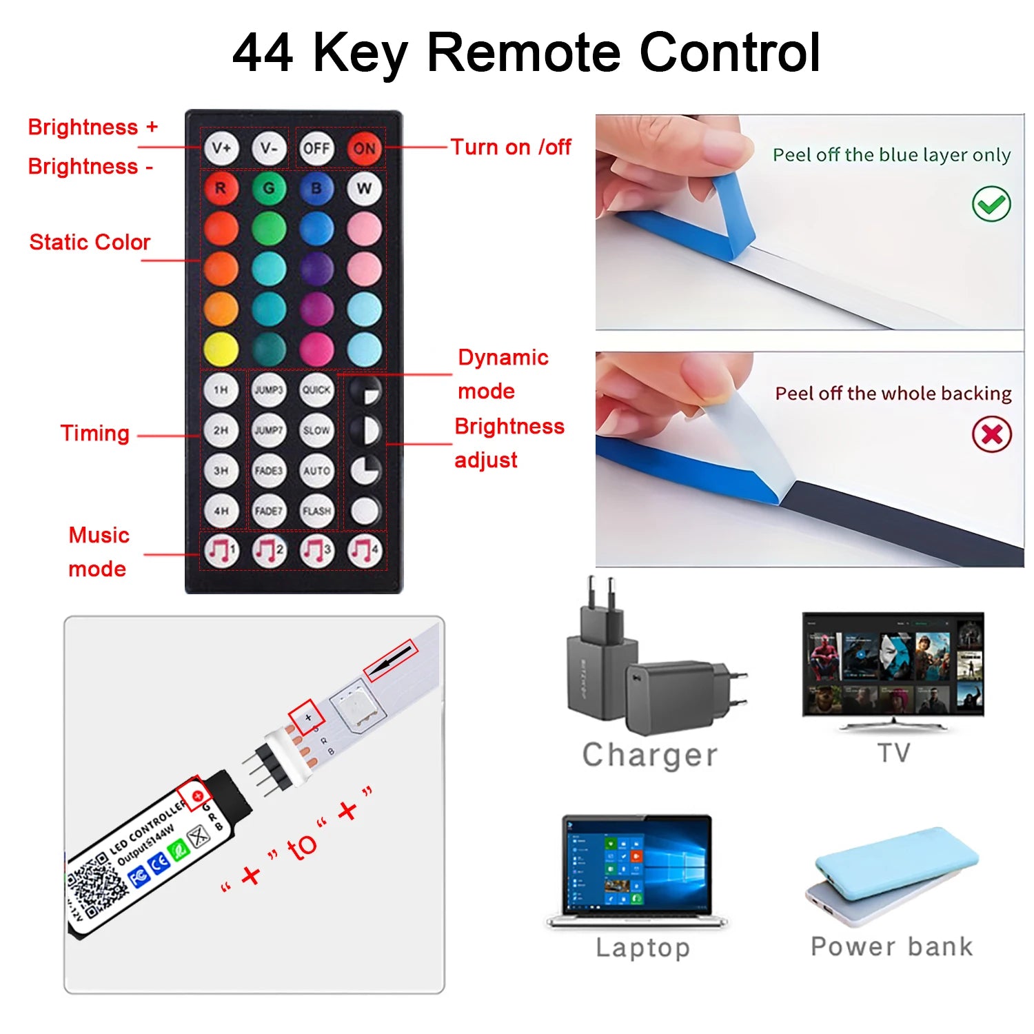 RGB LED Strip Lights — Music Sync App & Remote Controlled Ambient Strip