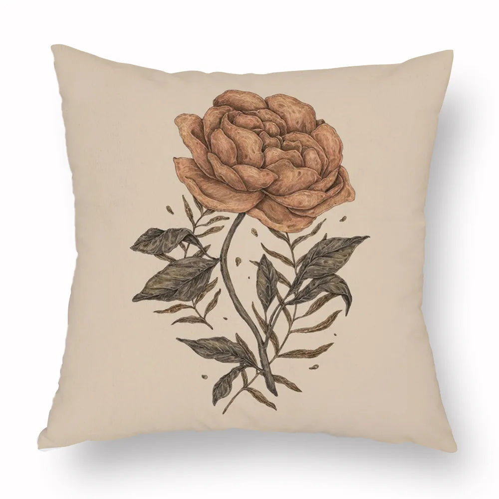 Woven Animal Print Pillow Cover — Textured Sofa & Car Cushion