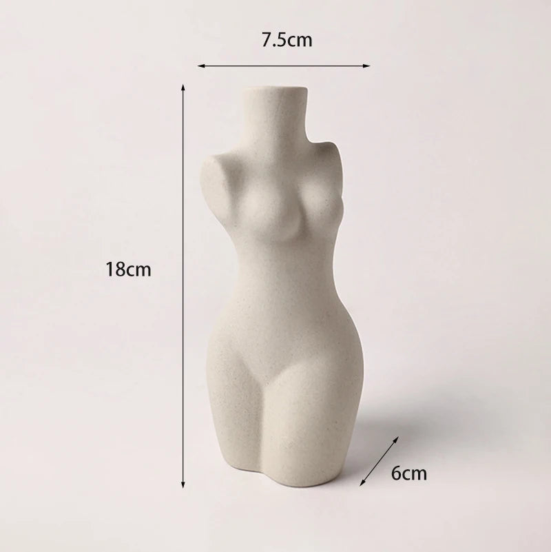 Sculptural Human-Form Ceramic Vase — Silent Wind Art Vessel