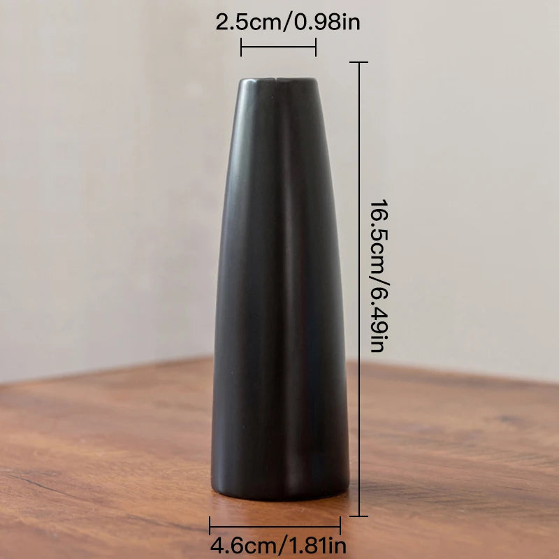 Slim Colorful Ceramic Vase — Desktop Hydroponic Flower Vessel