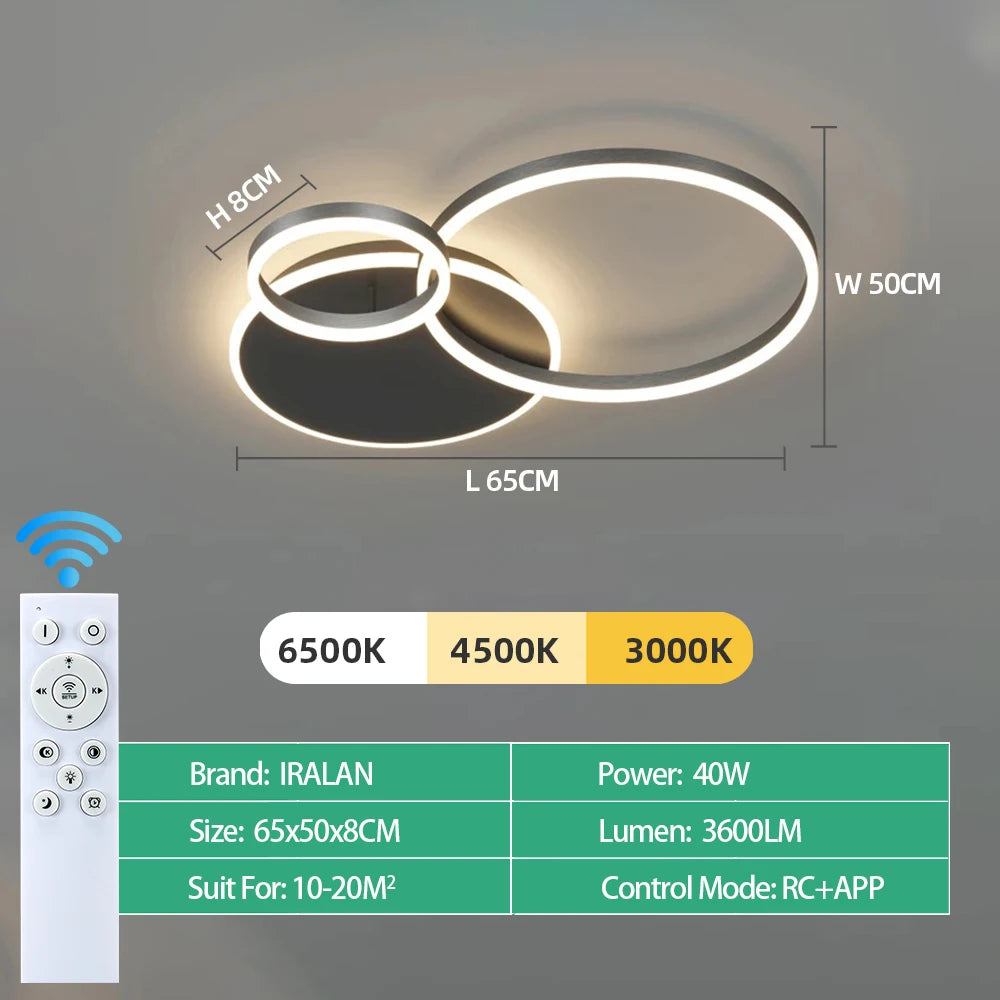 Infinite Dimming Acrylic Chandelier — Modern Multi-Head LED Ceiling Light
