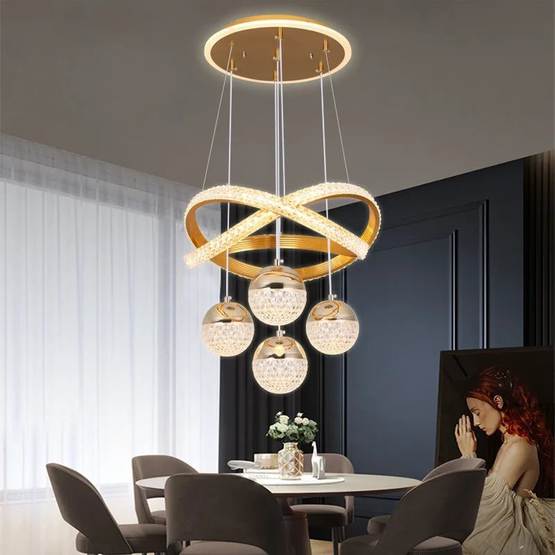 Nordic Tri-Color LED Chandelier — Modern Dining & Living Room Ceiling Light