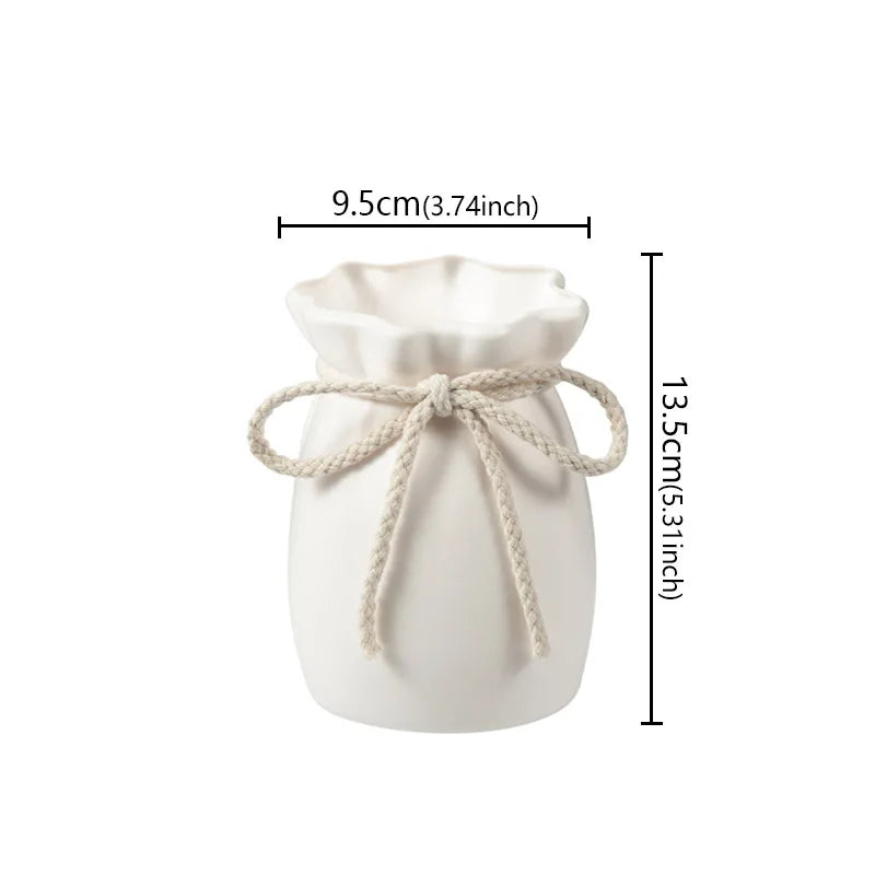 Minimalist Ceramic-Look Vase — Modern Bedroom & Living Room Vessel