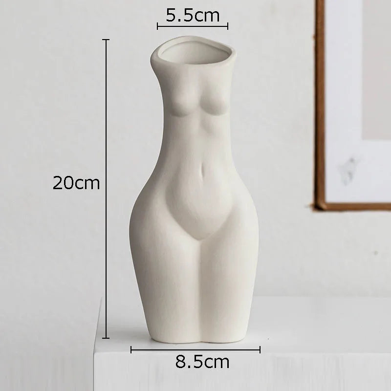 Sculptural Torso Ceramic Vase — Nordic Art Object Vessel