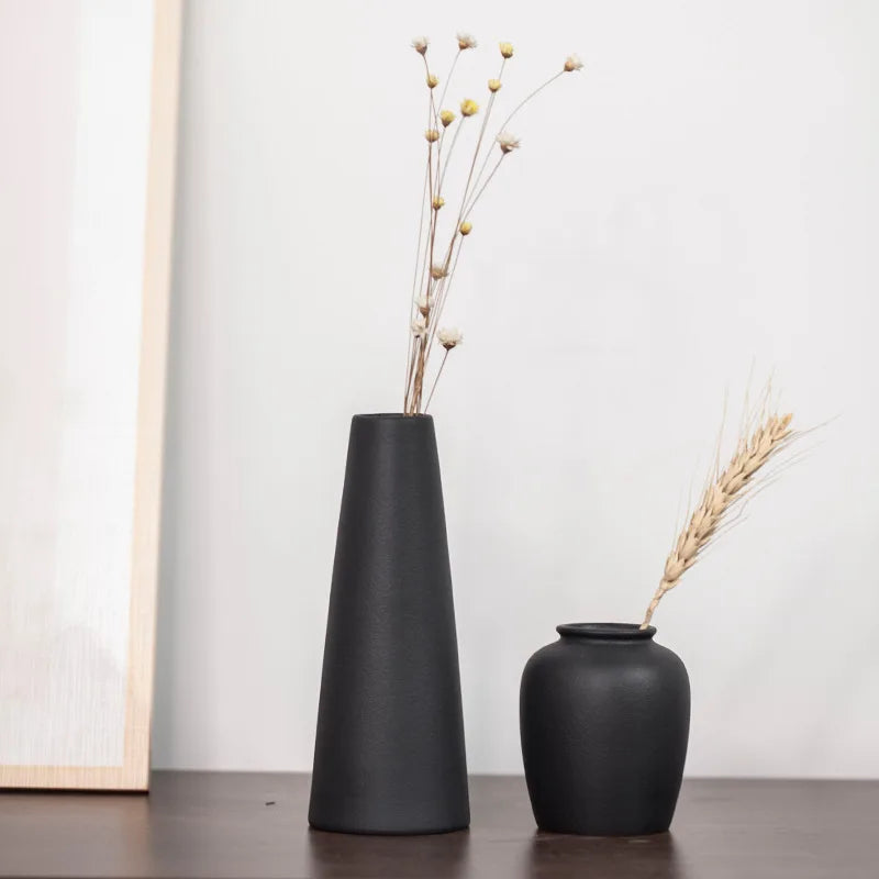 Small Matte Ceramic Vase — Frosted Elegant Table & Shelf Decor