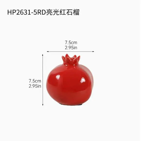 Pomegranate Fruit-Shaped Ceramic Vase — Desktop Hydroponic Flower Pot