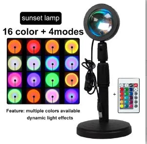 Sunset Projector Lamp — Rotating Mood Light for Photography & Decor