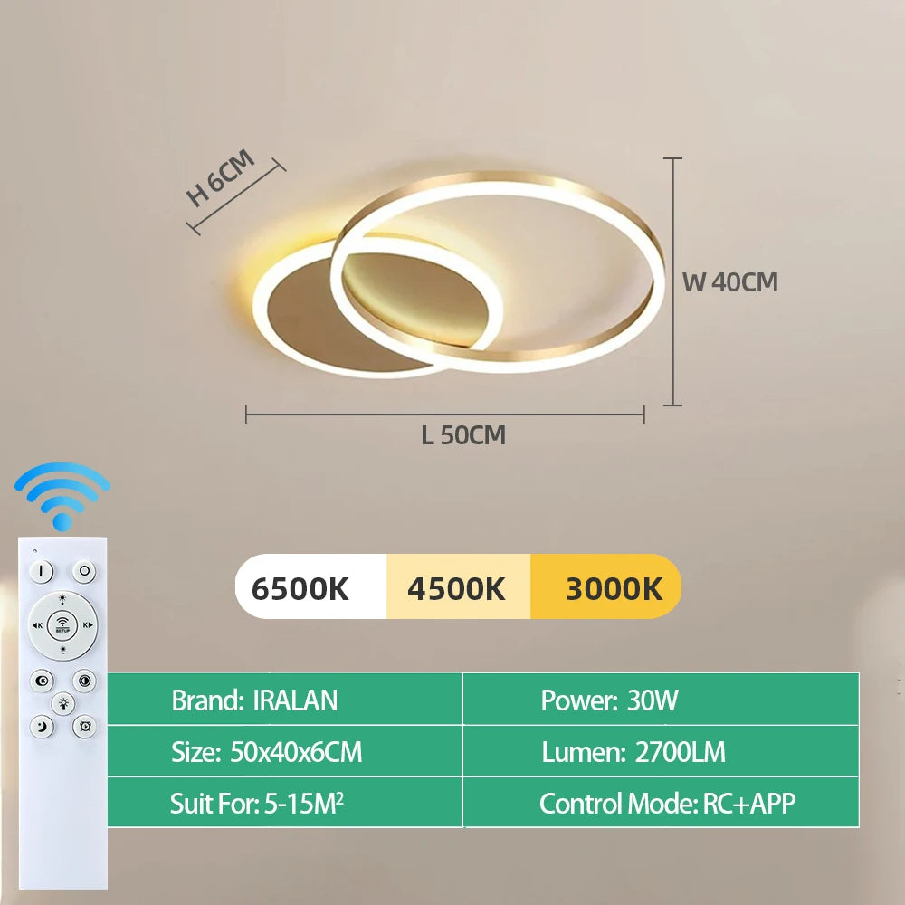 Infinite Dimming Acrylic Chandelier — Modern Multi-Head LED Ceiling Light