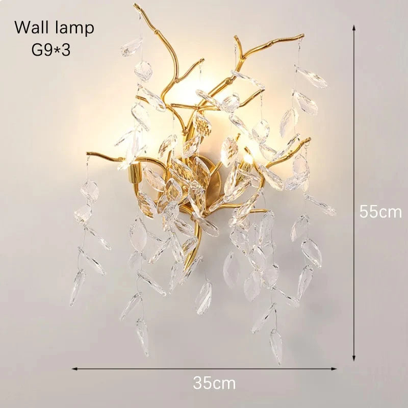 Gold Crystal Chandelier — Luxury LED Ceiling Fixture for Dining & Living Rooms