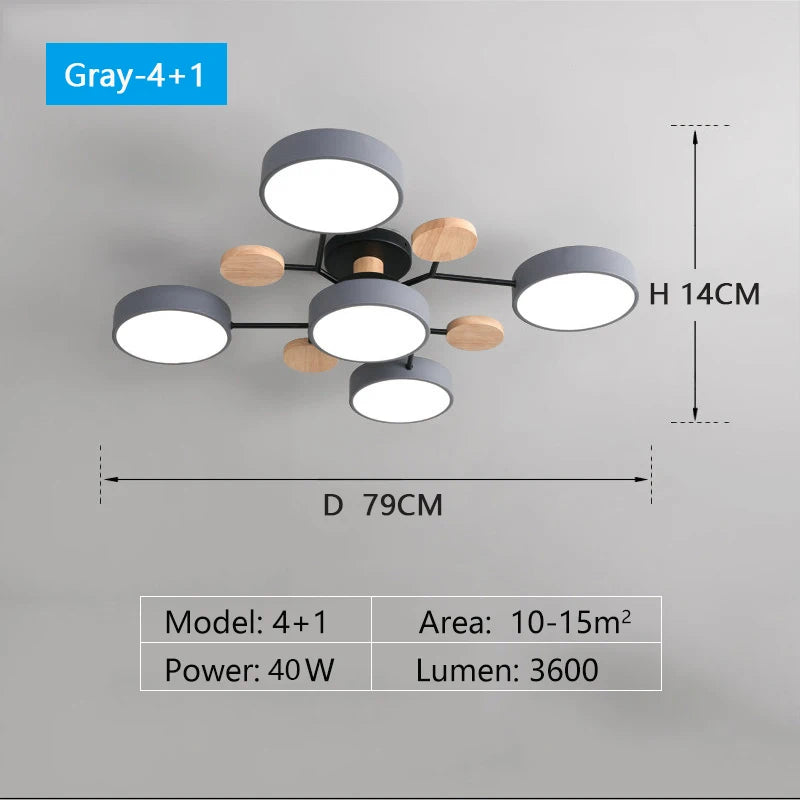 Tri-Color LED Ceiling Chandelier — Nordic Hotel-Style Pendant Lamp