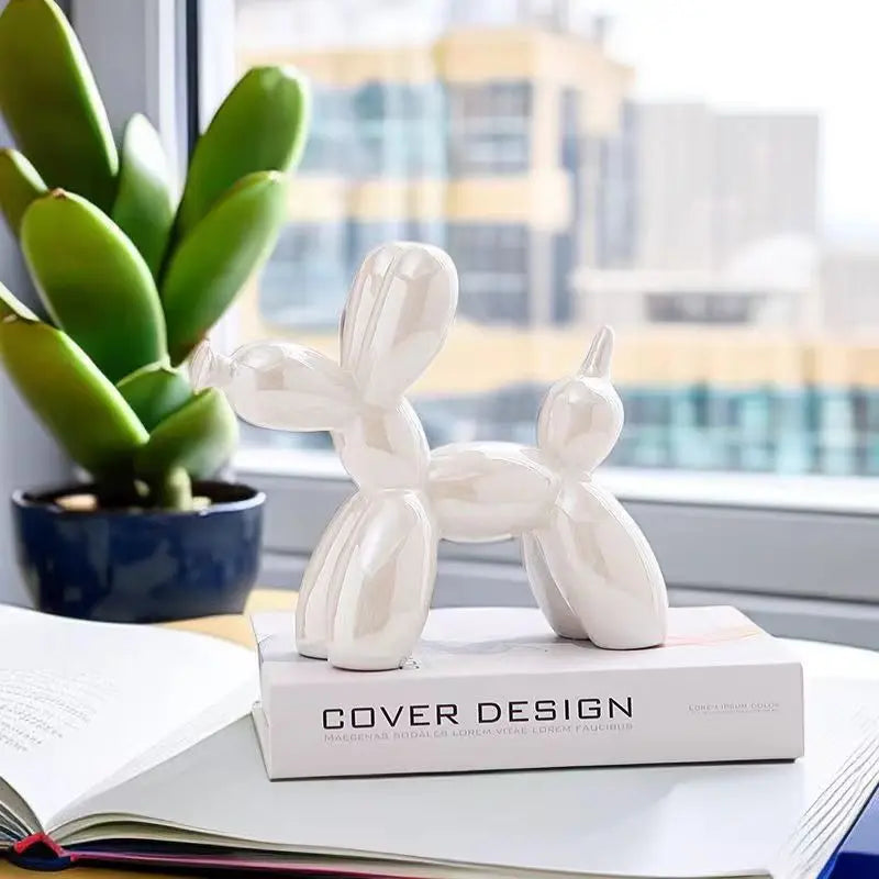 Ceramic Balloon Dog Sculpture — Nordic Modern Decorative Figurine