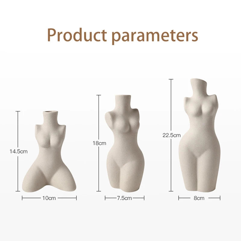 Sculptural Human-Form Ceramic Vase — Silent Wind Art Vessel