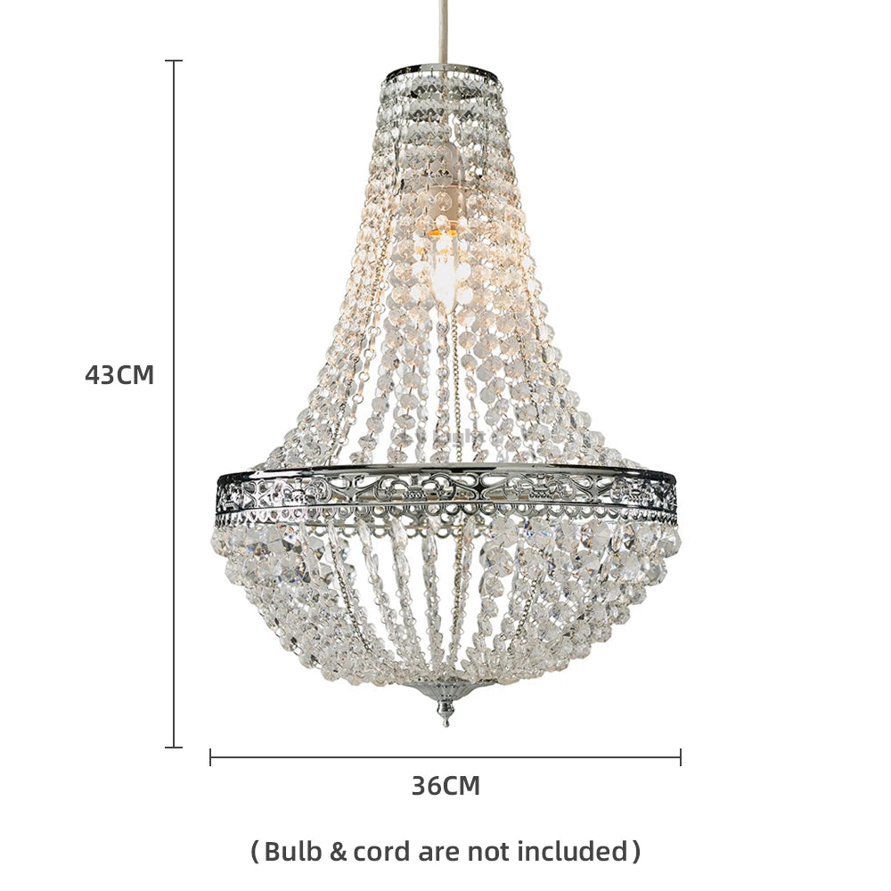 Vintage Crystal Charlotte Chandelier Shade — Regal Ceiling Light Fitting