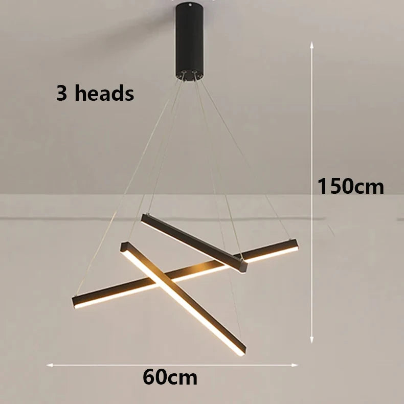Multi-Head Brushed Steel Chandelier — Dimmable Smart Ceiling Light for Living & Dining Room