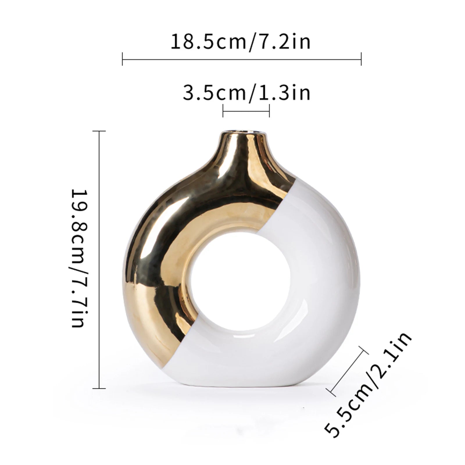 Luxury Nordic Ceramic Vase — Hotel-Style Plant Pot for Dining & Living Room