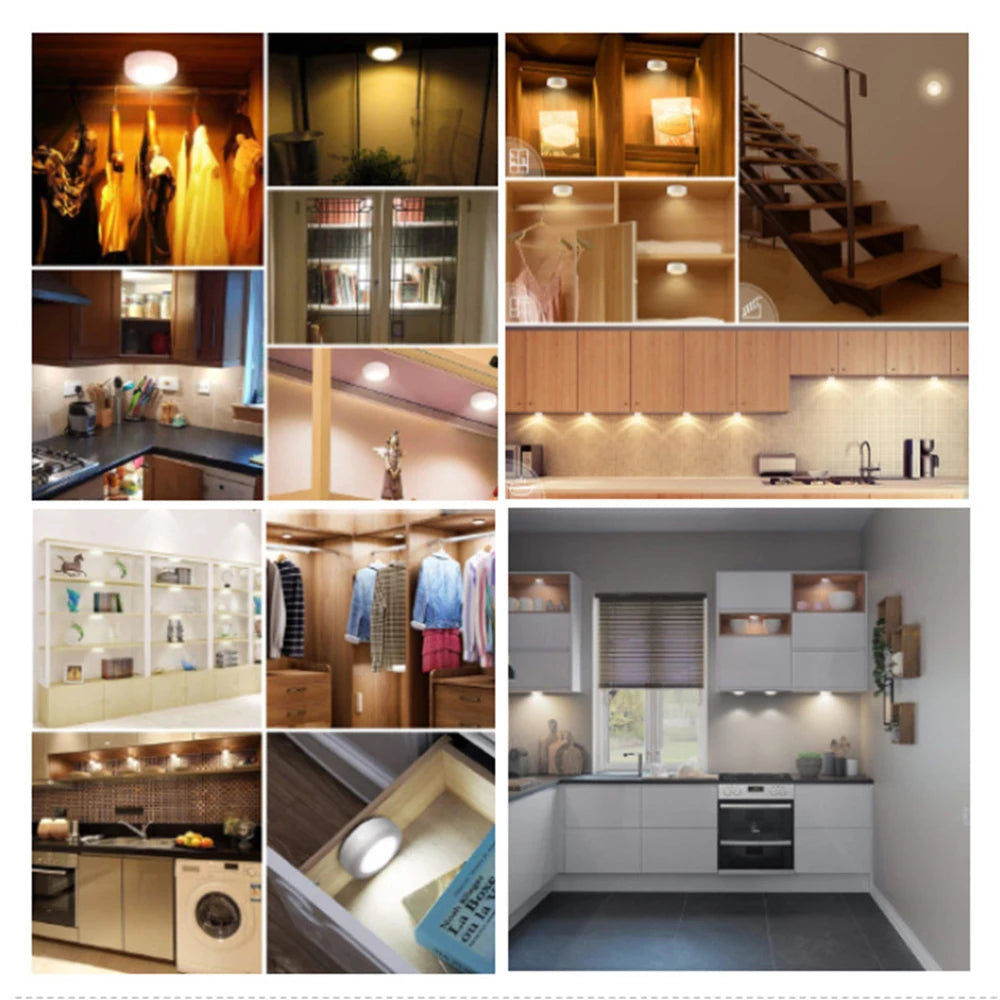 Wireless RGBW LED Puck Light — Stick-On Remote Control Cabinet Light