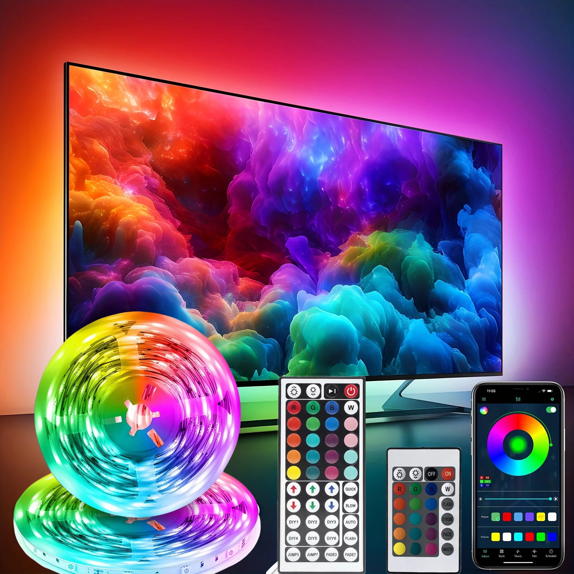 Smart Gaming RGB LED Strip — Music Sync App & Remote Controlled Light