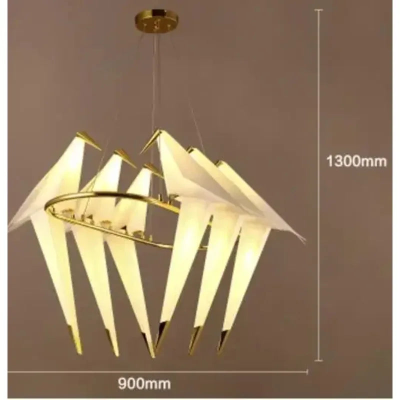 Origami Paper Bird Chandelier — Designer Bird Lamp Collection