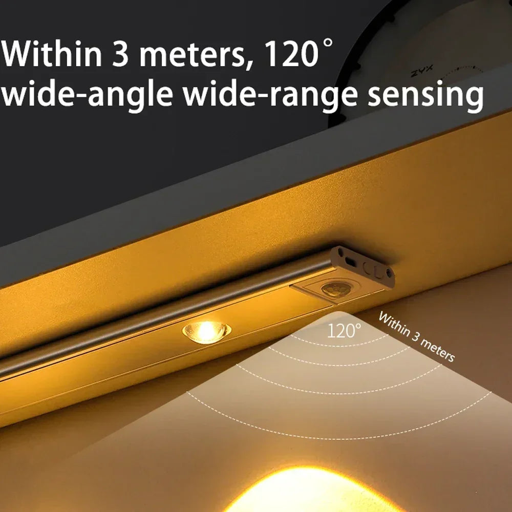 Ultra-Thin LED Cabinet Light — Motion Sensor Wireless Under-Cabinet Lamp