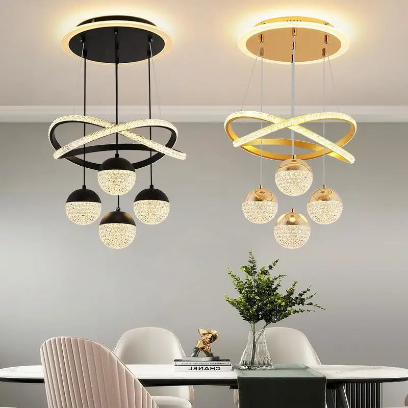 Nordic Tri-Color LED Chandelier — Modern Dining & Living Room Ceiling Light