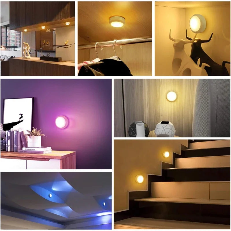 Remote Control Puck Light Kit — Battery-Powered Dimmable Cabinet Lights