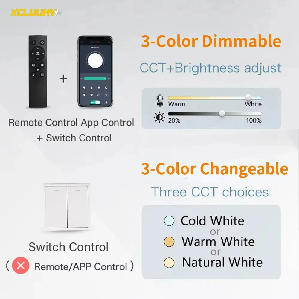 Modern Multi-Head LED Chandelier — Dimmable Smart Ceiling Fixture for Dining & Office