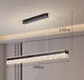 Linear LED Strip Chandelier — Gold & Black Modern Ceiling Light