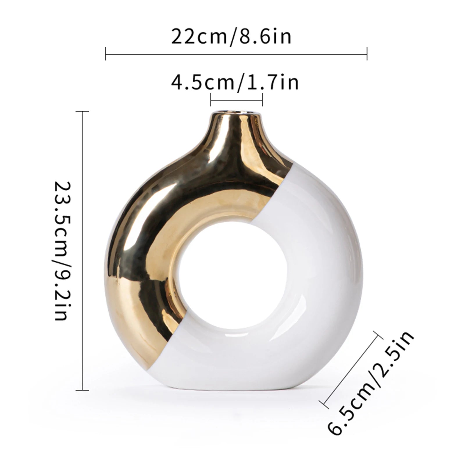 Luxury Nordic Ceramic Vase — Hotel-Style Plant Pot for Dining & Living Room
