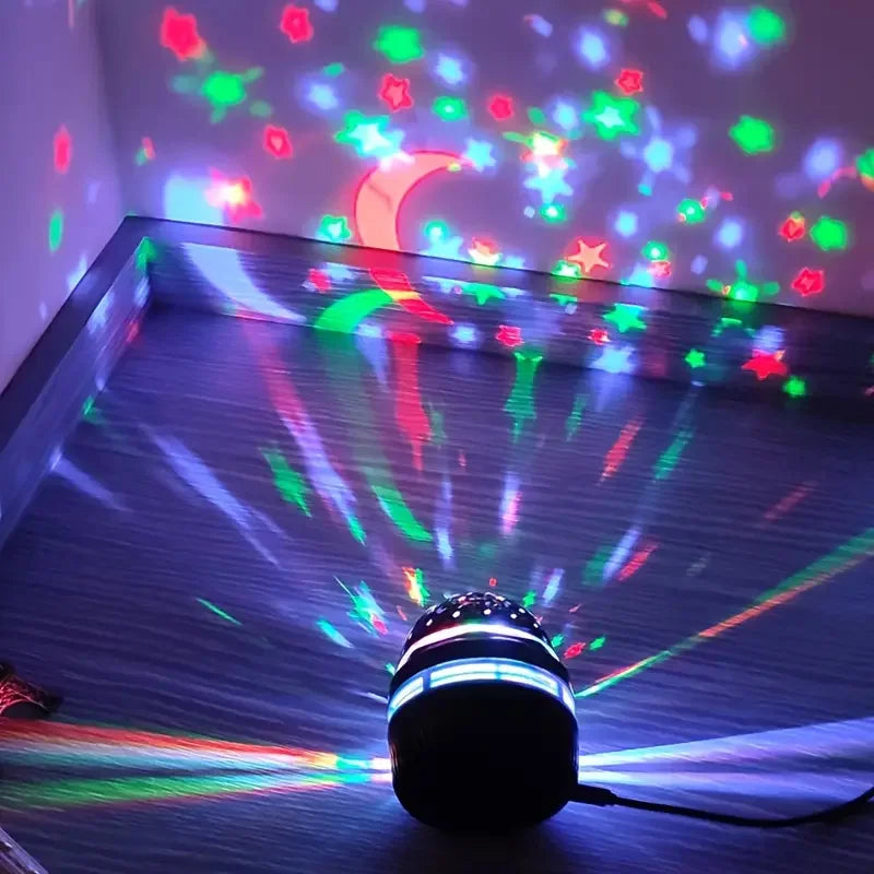 Magic Ball Galaxy Projector Night Light — Star, Moon & Party Strobe Lamp