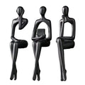 Abstract Desktop Thinker Figurine — Resin Nordic Office Sculpture