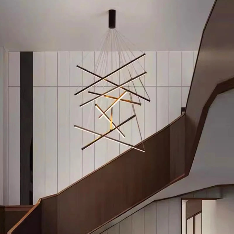 Multi-Head Brushed Steel Chandelier — Dimmable Smart Ceiling Light for Living & Dining Room