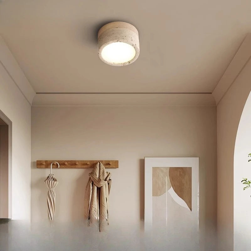 Walnut Gypsum Corridor Ceiling Light — Multi-Head Hallway Fixture