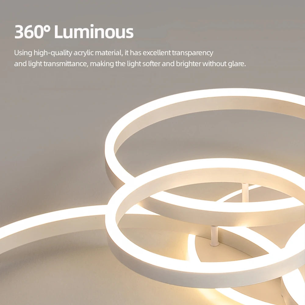 Infinite Dimming Acrylic Chandelier — Modern Multi-Head LED Ceiling Light