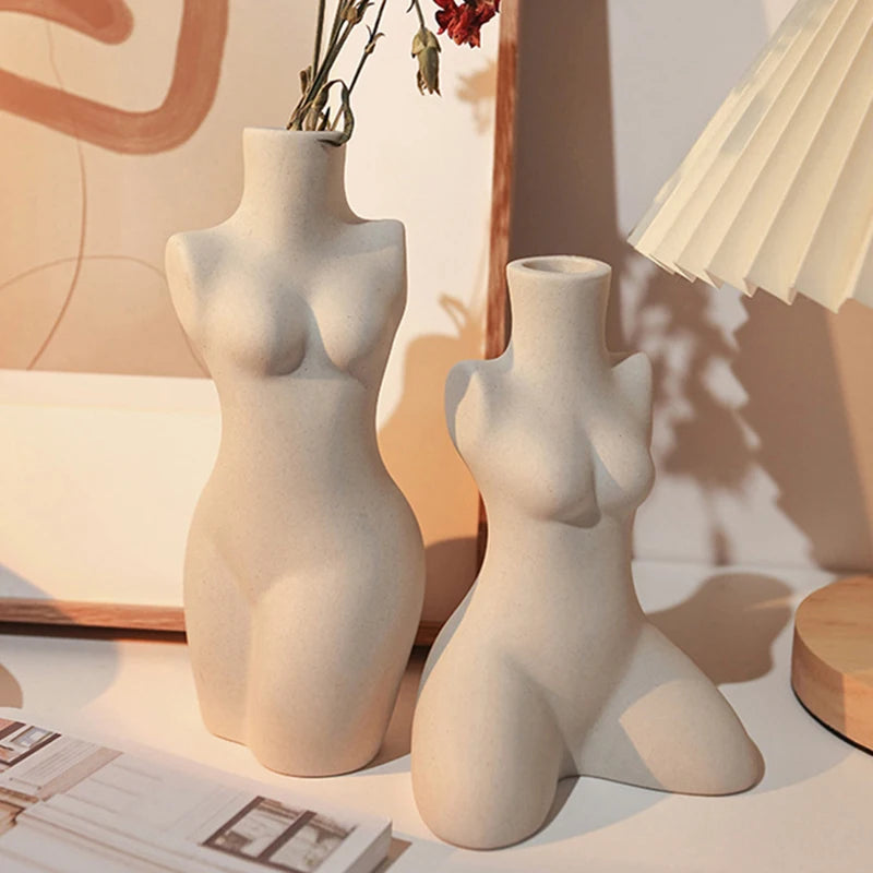 Sculptural Human-Form Ceramic Vase — Silent Wind Art Vessel