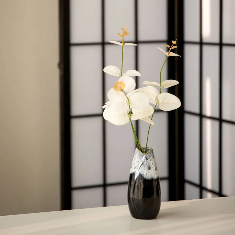 Japanese Kiln-Glazed Ceramic Vase — Handmade Retro Foyer Vessel