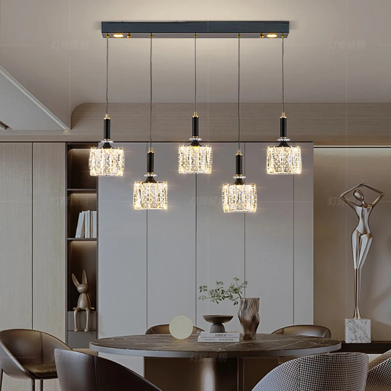 Crystal Restaurant Chandelier — Grand Multi-Head Villa Ceiling Light