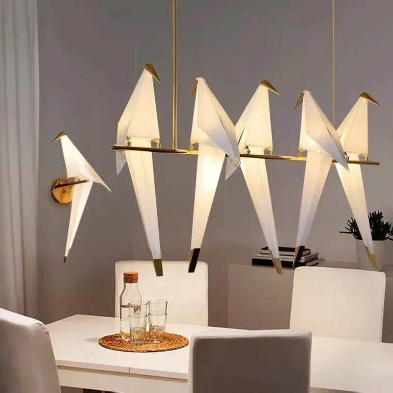 Origami Paper Bird Chandelier — Designer Bird Lamp Collection
