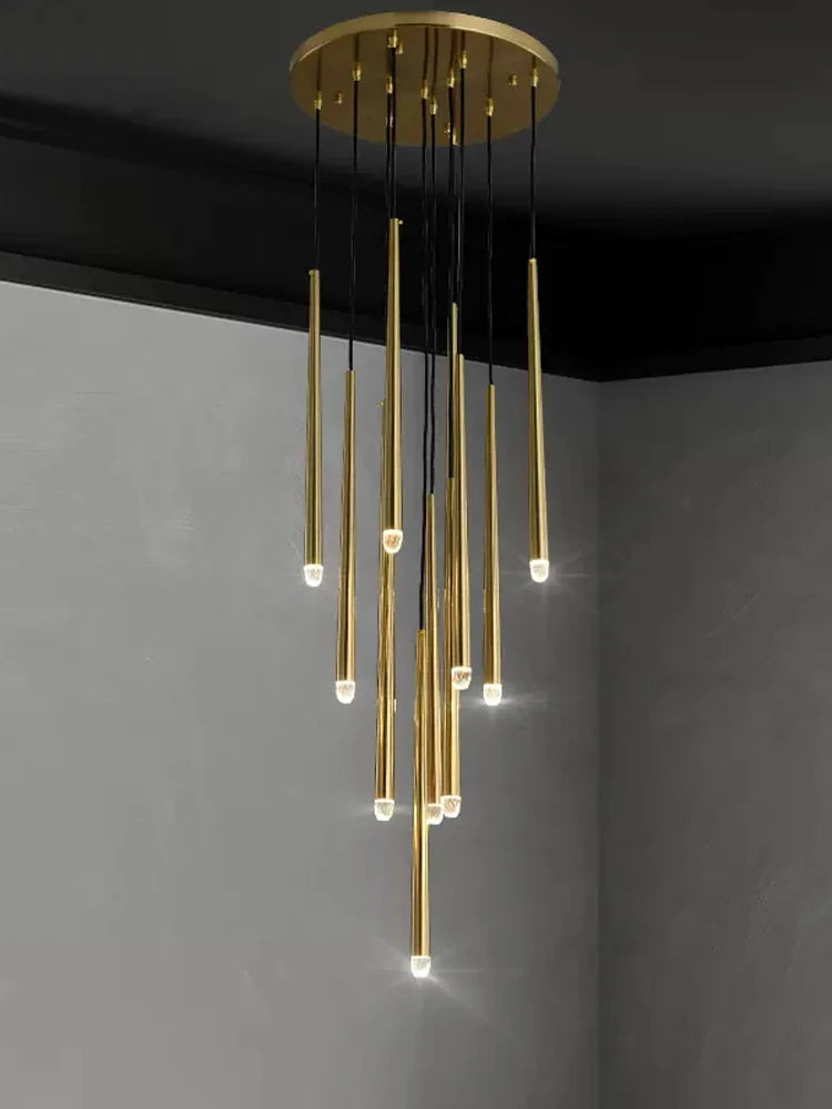 Conical Long Chandelier — Modern Nordic High-Rise Pendant Light