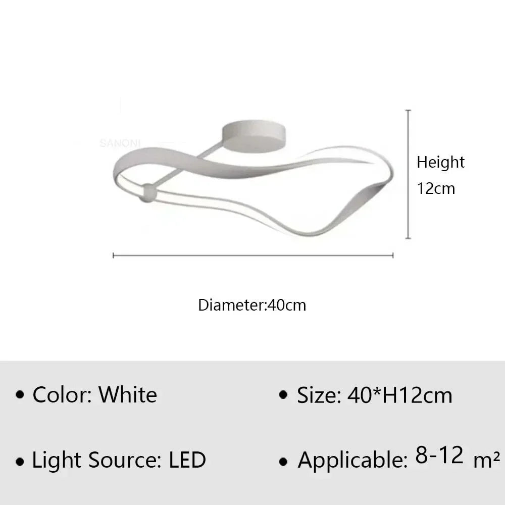 Gilded Round LED Ceiling Light — Modern Nordic Bedroom & Dining Fixture
