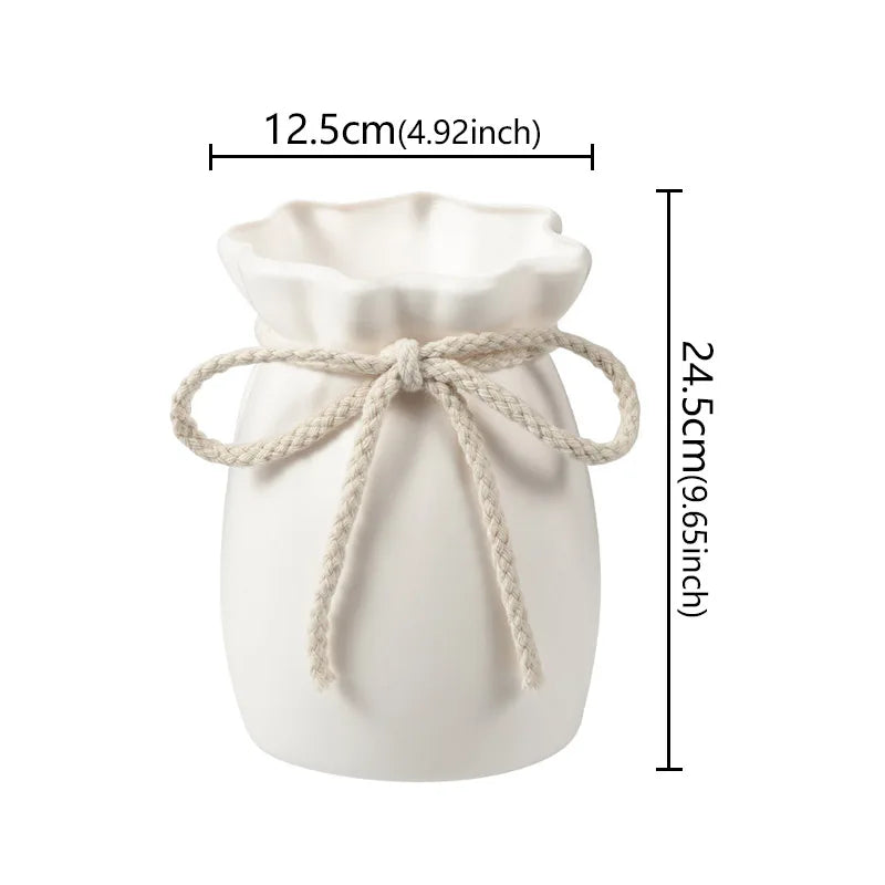 Minimalist Ceramic-Look Vase — Modern Bedroom & Living Room Vessel