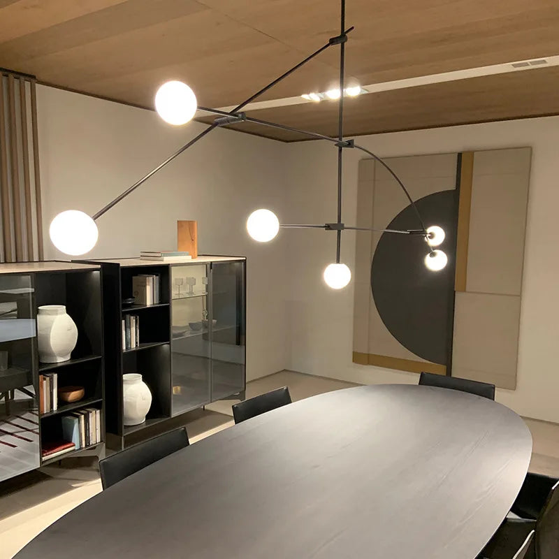 Black Luminaire Pendant Chandelier — Multi-Light Restaurant & Bedroom Fixture