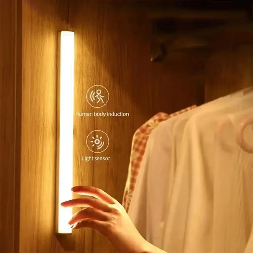 Rechargeable Motion Sensor Cabinet Light — Magnetic Wardrobe & Stair Strip