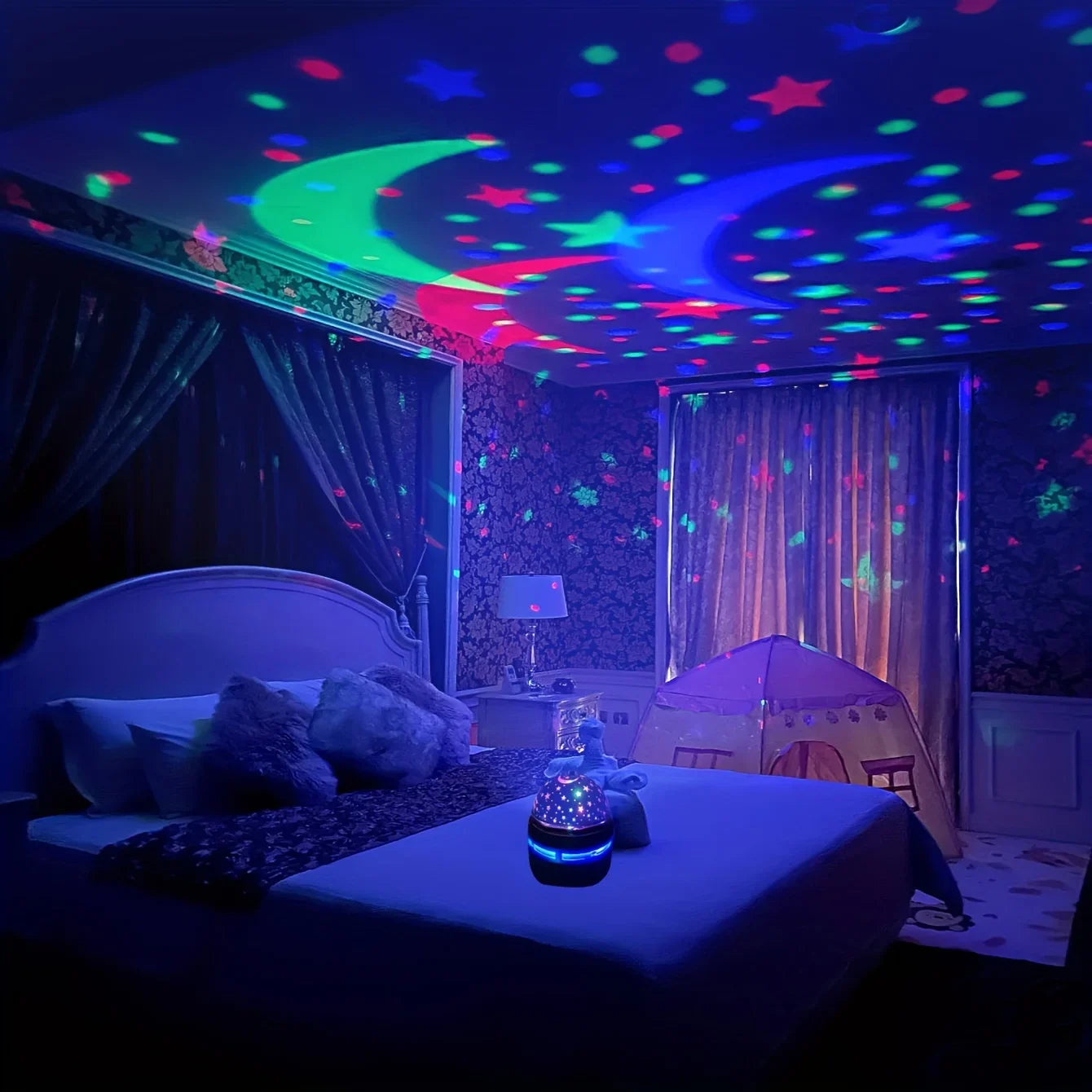 Magic Ball Galaxy Projector Night Light — Star, Moon & Party Strobe Lamp