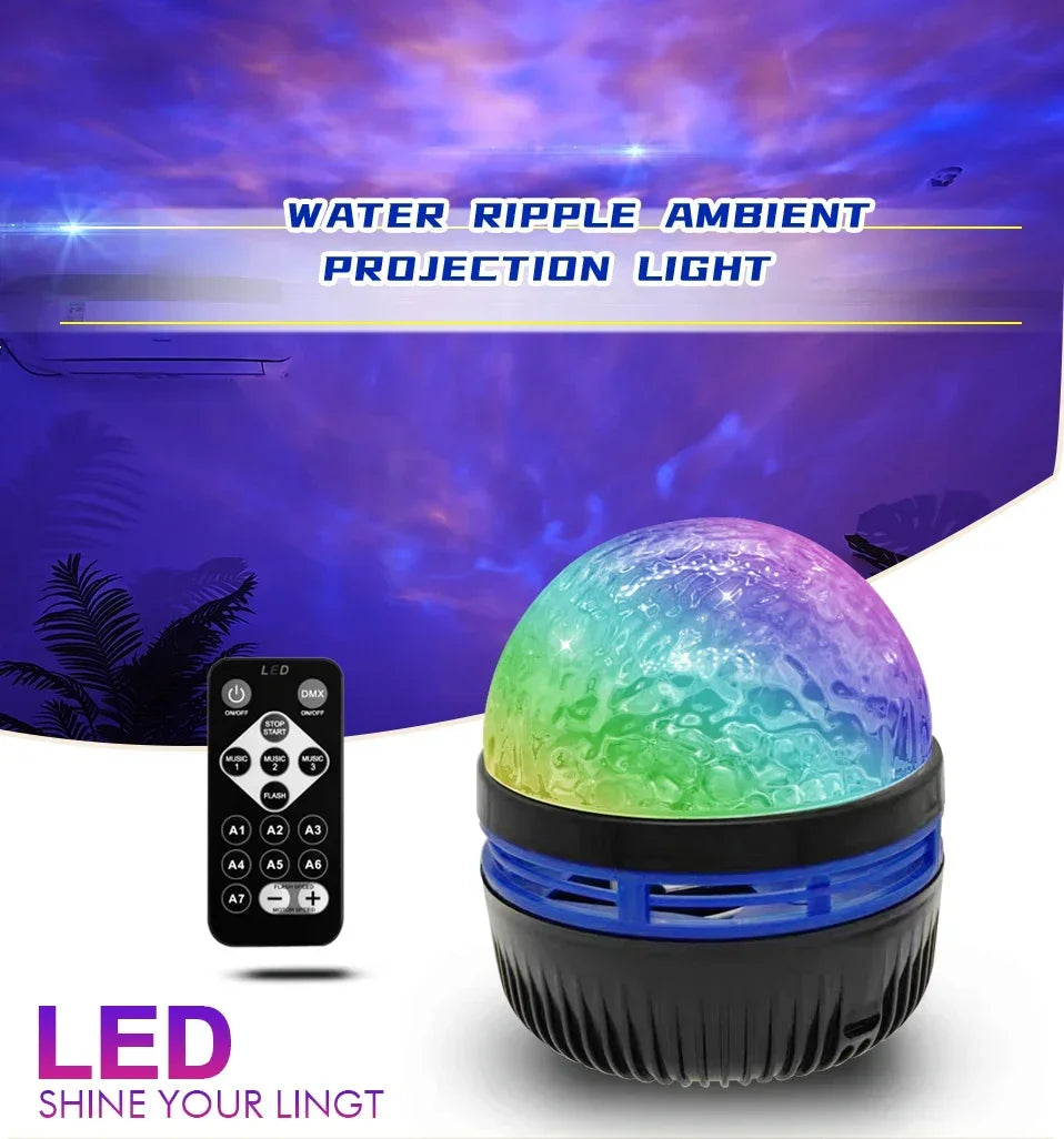 LED Galaxy Projector Night Light — Remote Control Star & Aurora Projection