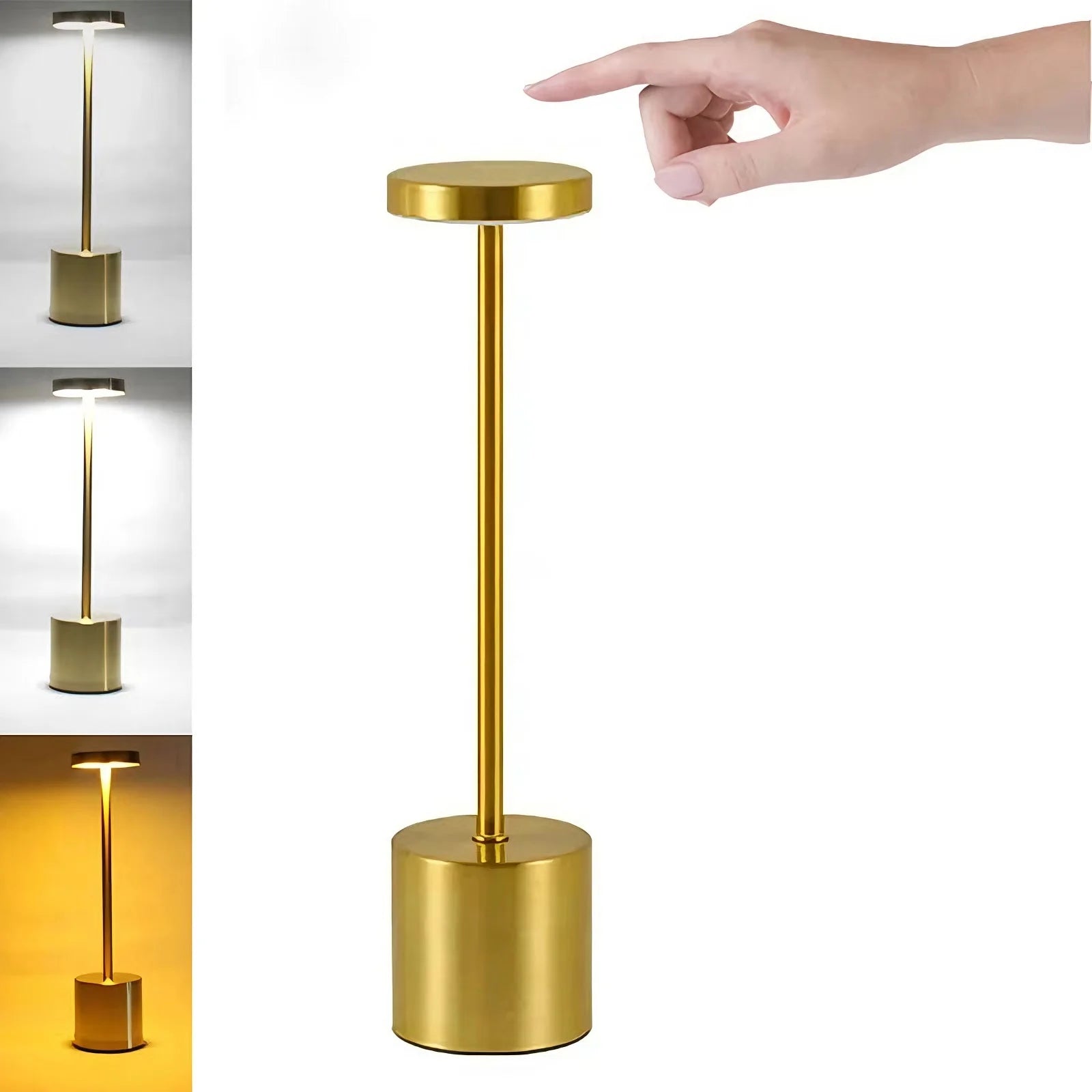 Crystal Rechargeable Touch Desk Lamp — 3-Color Dimmable Ambient Light