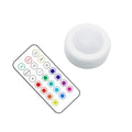 Wireless RGBW LED Puck Light — Stick-On Remote Control Cabinet Light